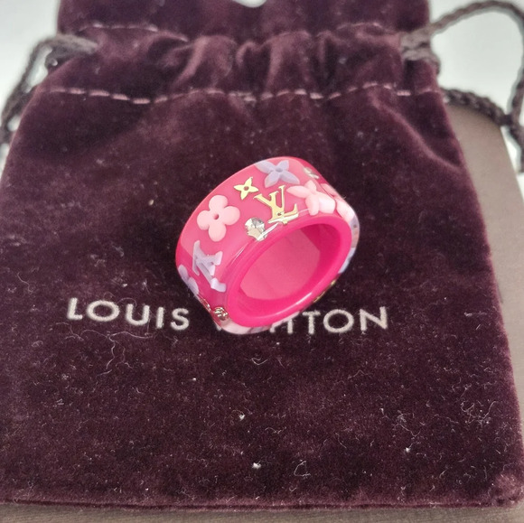 Louis Vuitton Berg Farandole Ring Fuschia Sz 8 - Picture 1 of 8